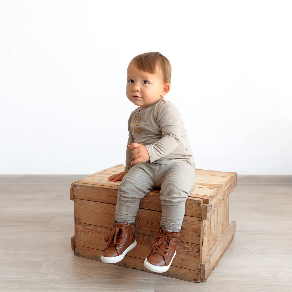 'Mushroom' Ribbed Bamboo Legging