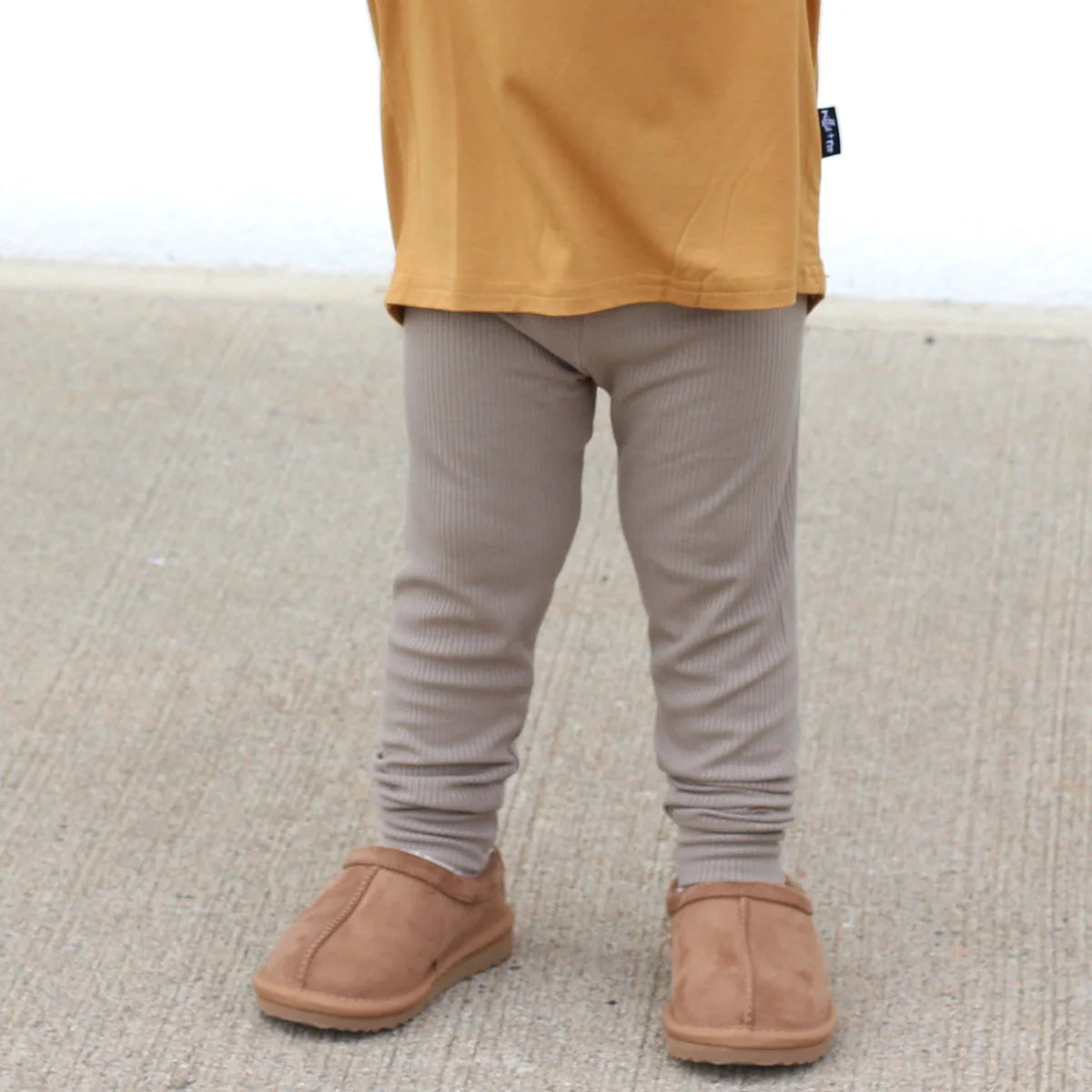 'Mushroom' Ribbed Bamboo Legging