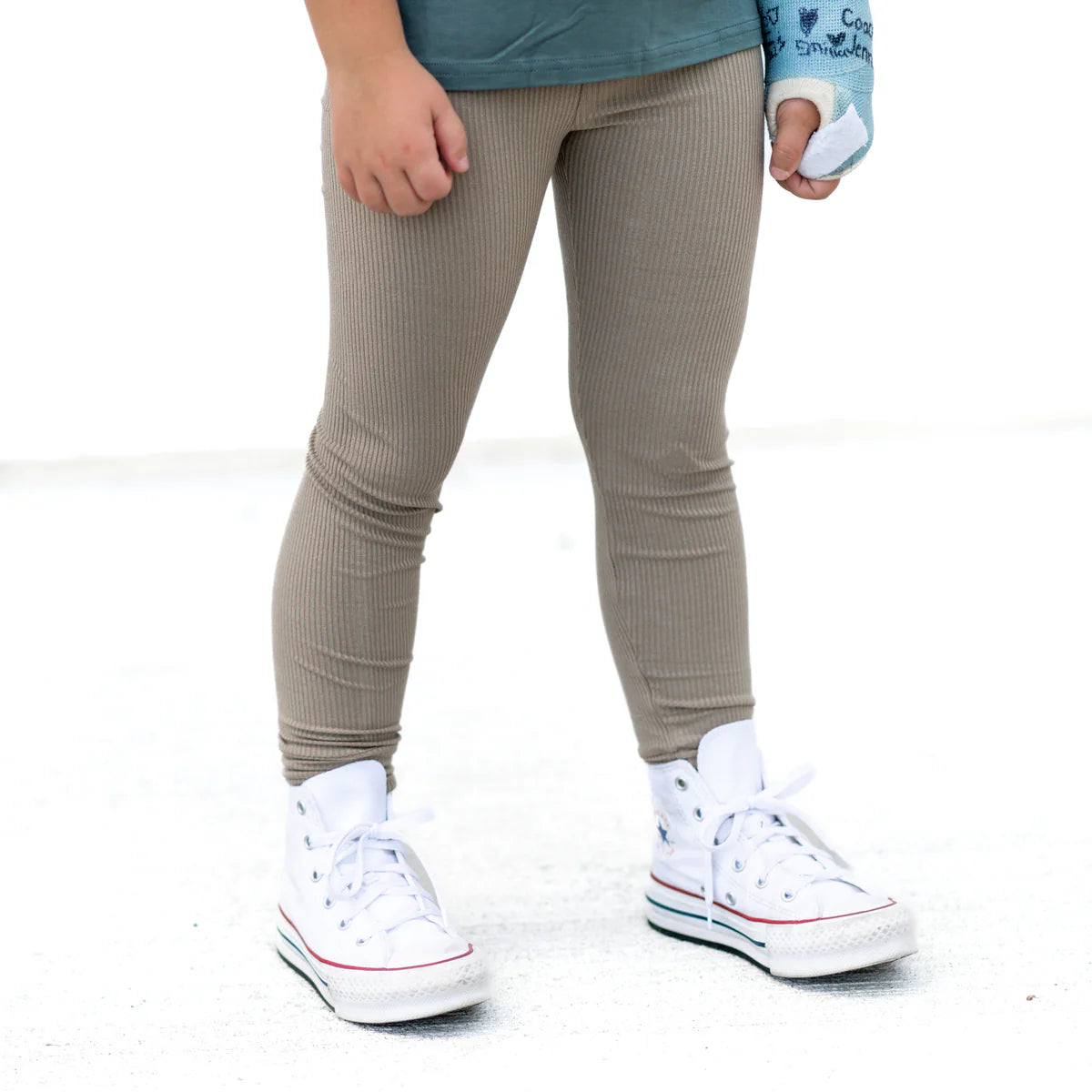 'Mushroom' Ribbed Bamboo Legging