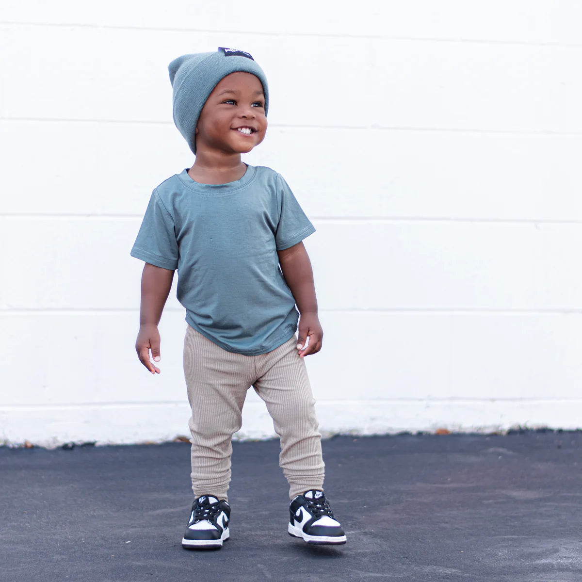 'Mushroom' Ribbed Bamboo Legging