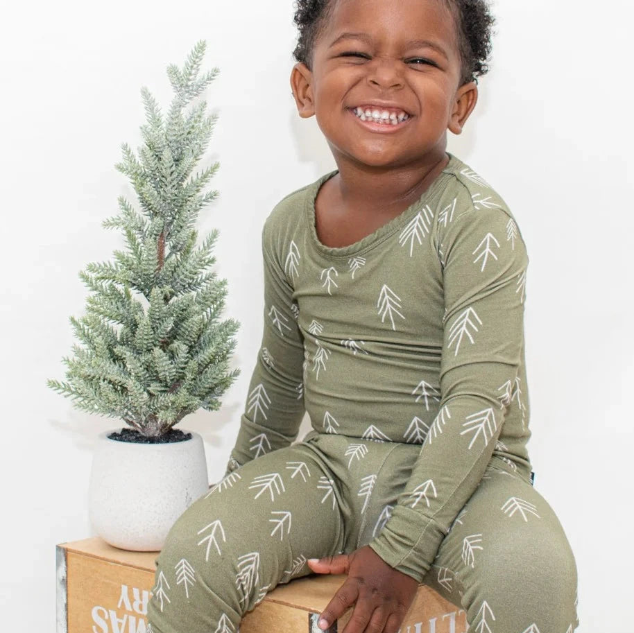 'Christmas Tree Green' Bamboo 2 Piece Set