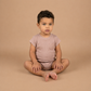 Khaki Cotton Ribbed Baby Bodysuit