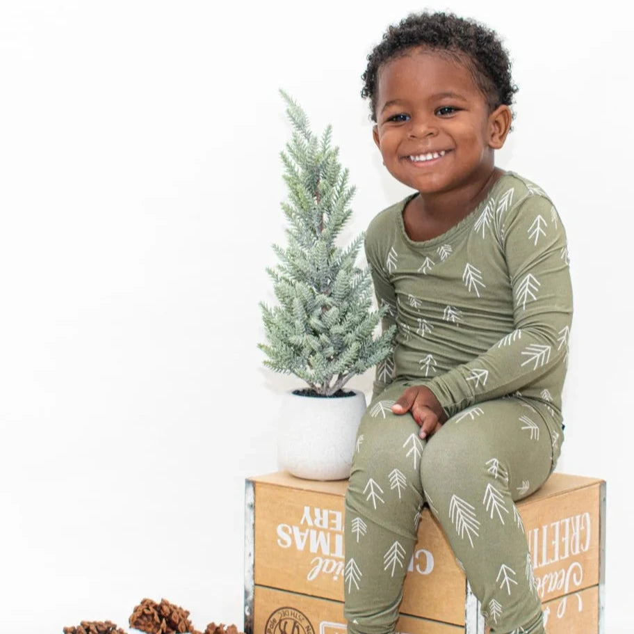 'Christmas Tree Green' Bamboo 2 Piece Set