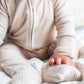 Clay Ribbed Bamboo Baby Zip Romper