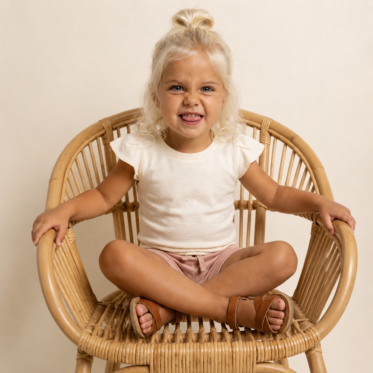 Ivory Pearl Petal Sleeve Kids Tee