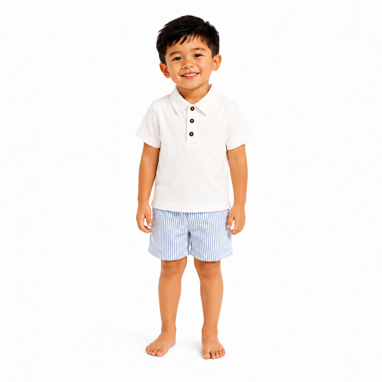 Ben Short Sleeve Kids Polo - Coconut