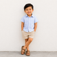 Landon Seersucker Baby & Kids Button Down - Shore Stripe / Sea