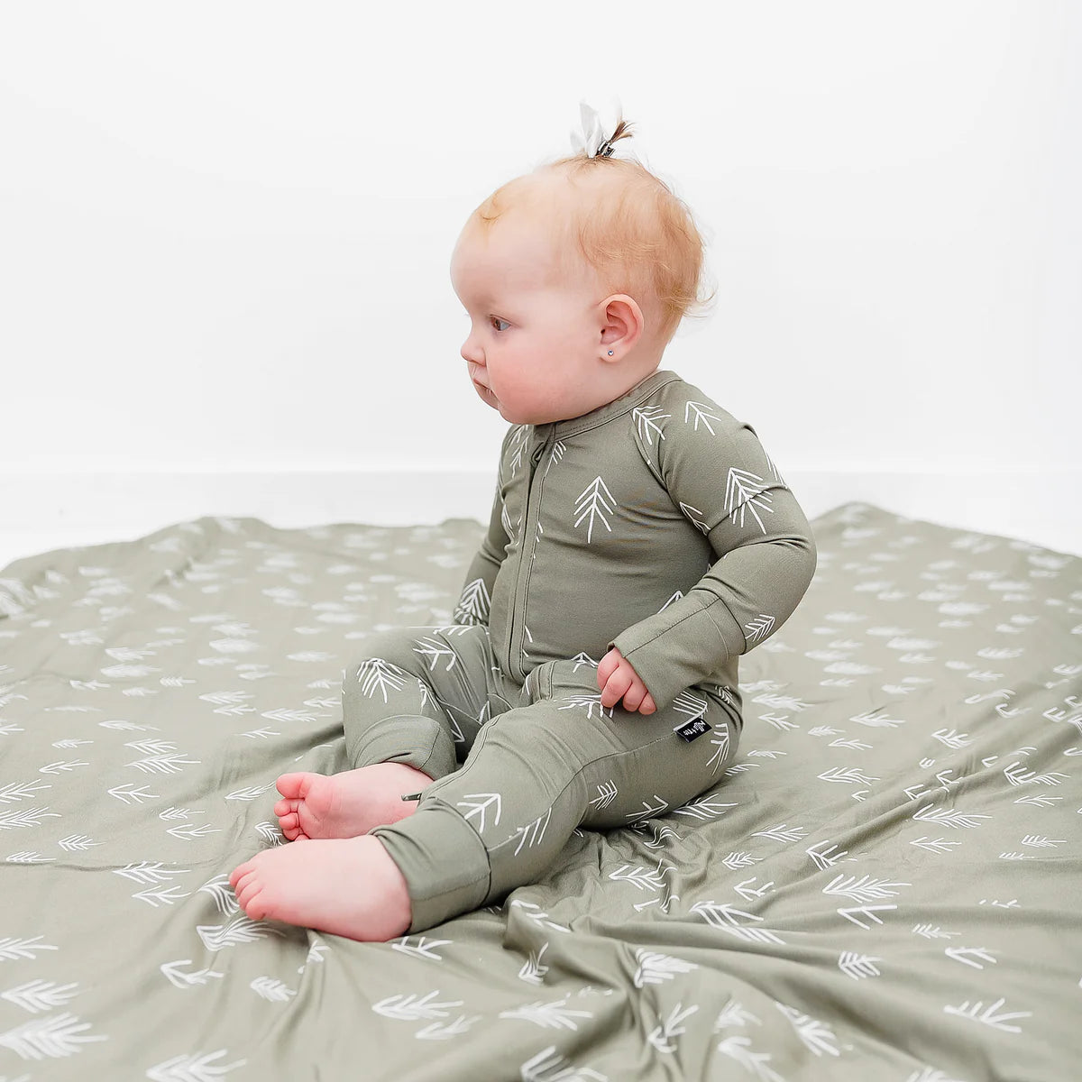 'Christmas Tree Green' Bamboo Zip Romper