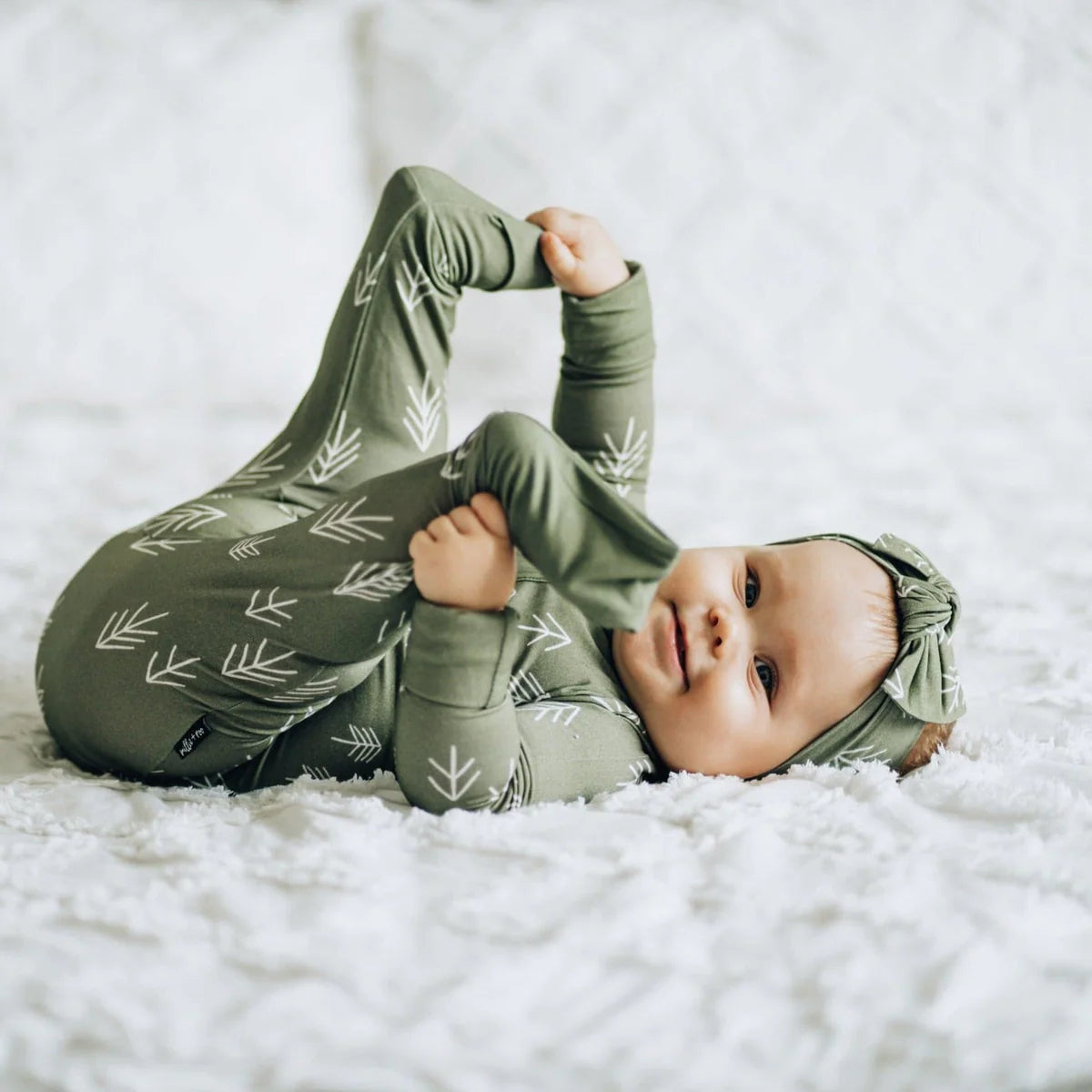 'Christmas Tree Green' Bamboo Zip Romper