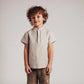 Taupe Clay Kids Button Top