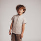 Taupe Clay Kids Button Top
