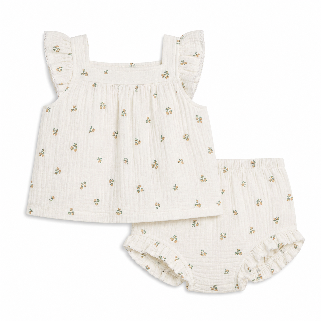Colette Muslin Baby & Kids Tank and Bloomer Set - Palmer Floral / Dune + Laguna