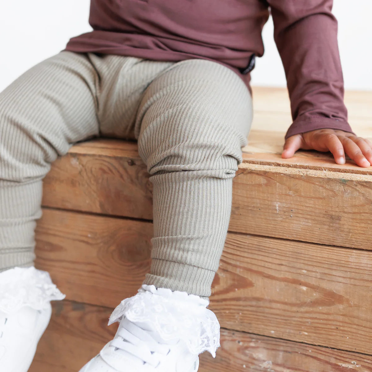 'Mushroom' Ribbed Bamboo Legging