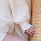 White Organic Cotton Bubble Sleeve Ribbed Baby Bodysuit