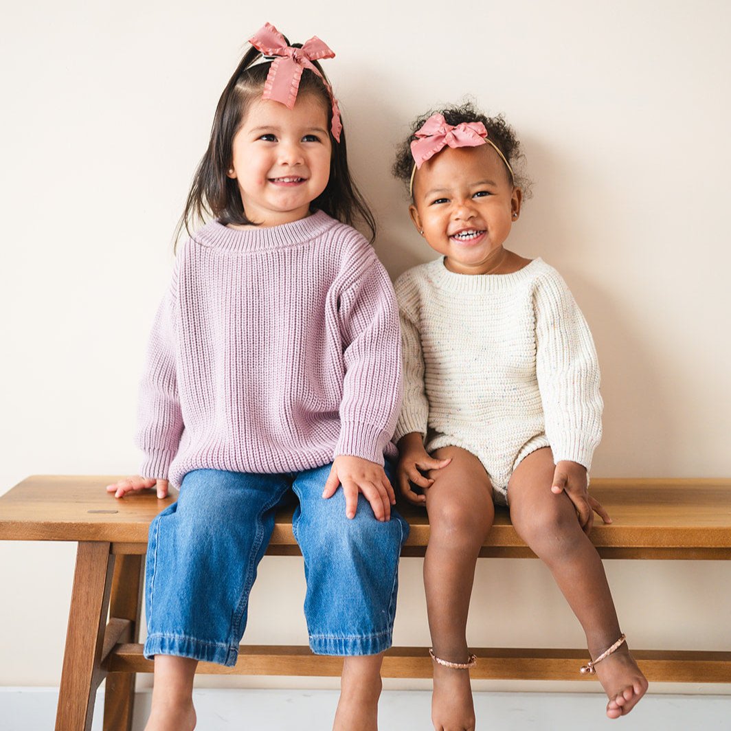 Mauve Desert Kids Chunky Knit Sweater