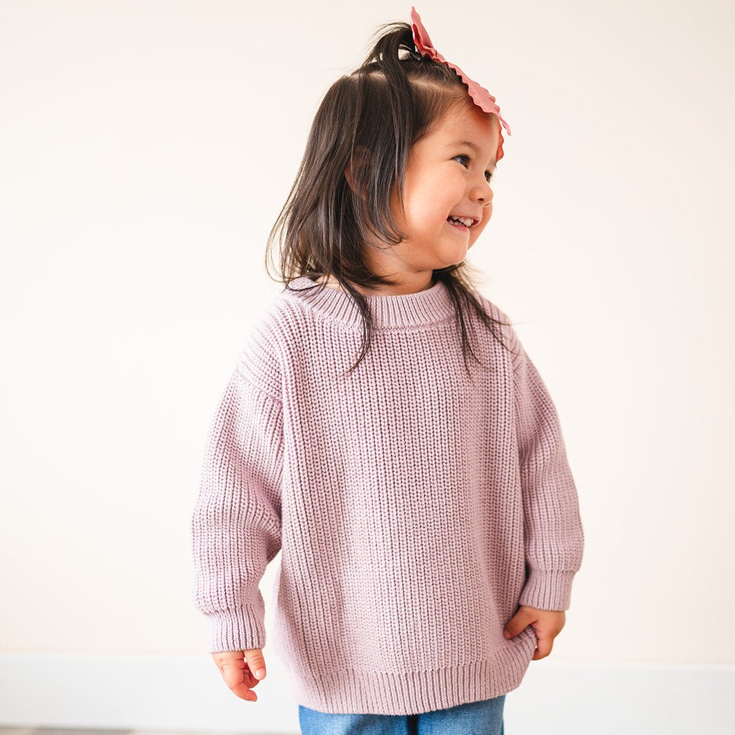 Mauve Desert Kids Chunky Knit Sweater
