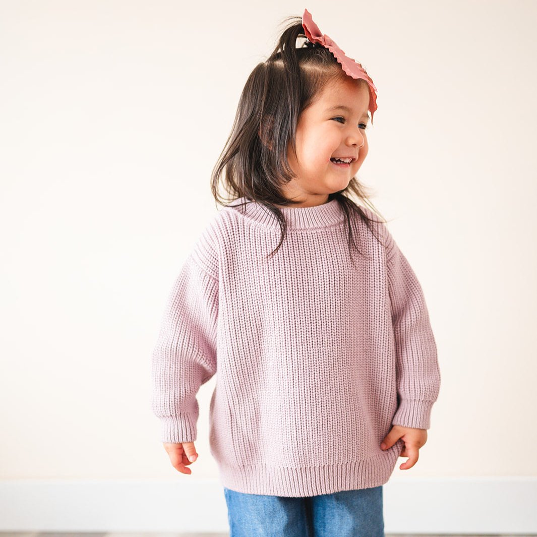 Mauve Desert Kids Chunky Knit Sweater