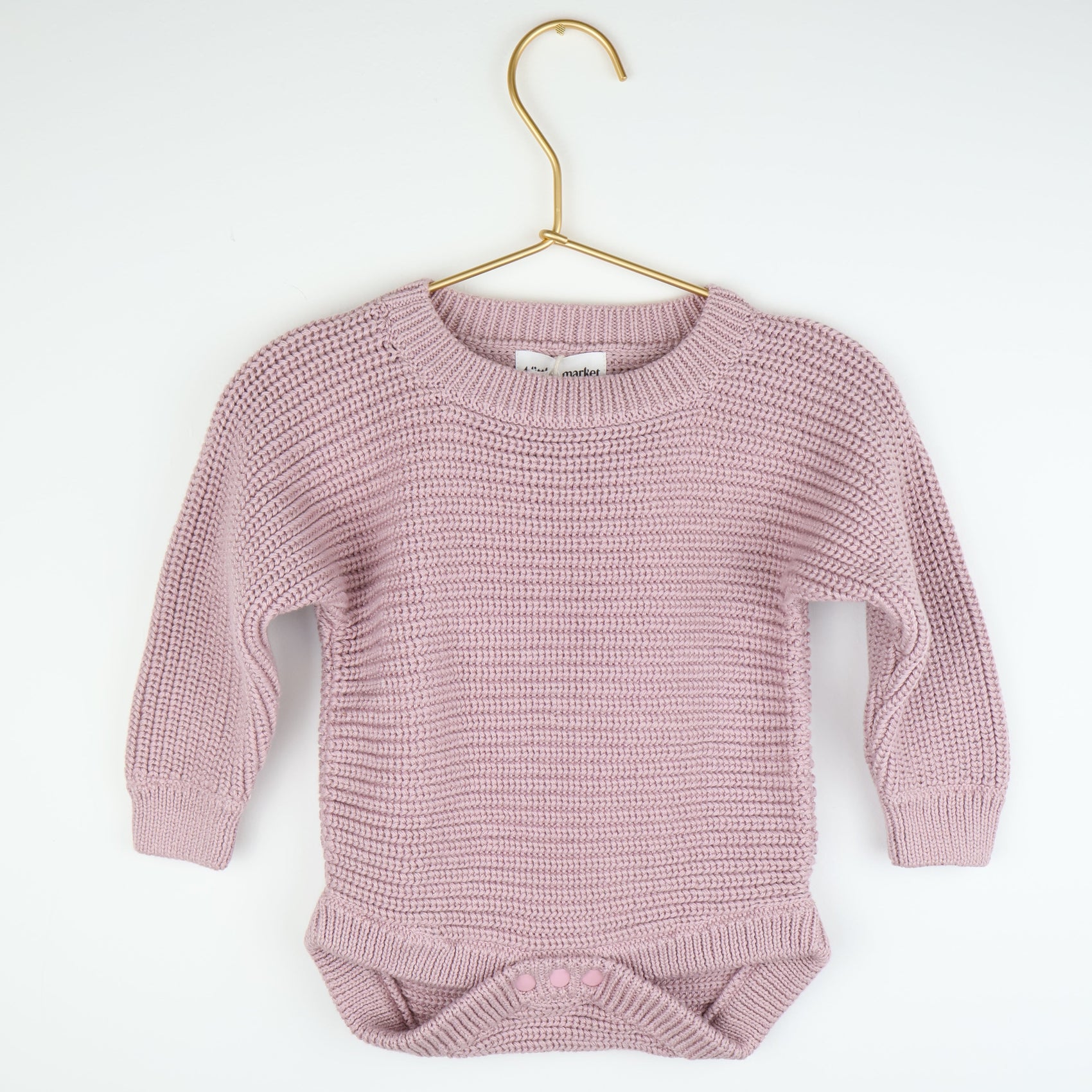 'Mauve Desert' Long Sleeve Chunky Knit Bodysuit