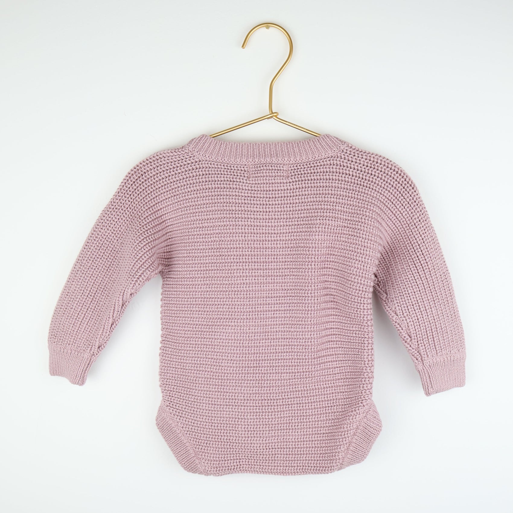 Mauve Desert Long Sleeve Chunky Knit Baby Bodysuit