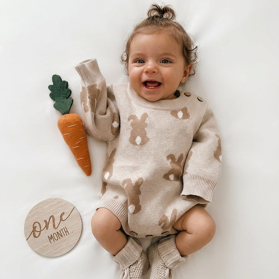 Bunny Jacquard Baby Romper