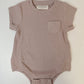 Khaki Cotton Ribbed Baby Bodysuit