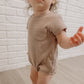 Khaki Cotton Ribbed Baby Bodysuit