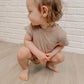 Khaki Cotton Ribbed Baby Bodysuit