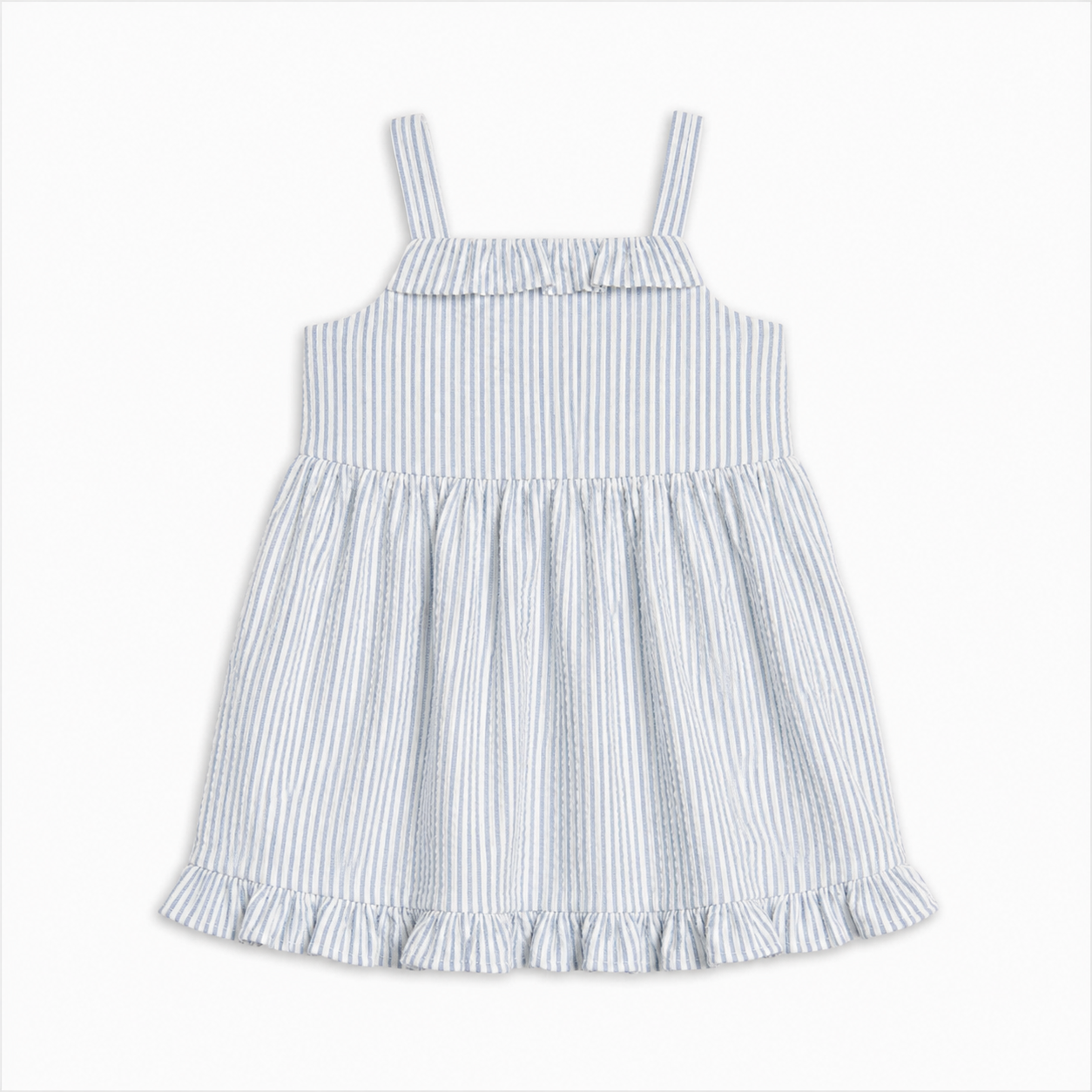 Juliette Seersucker Baby & Kids Tank Dress - Shore Stripe / Sea