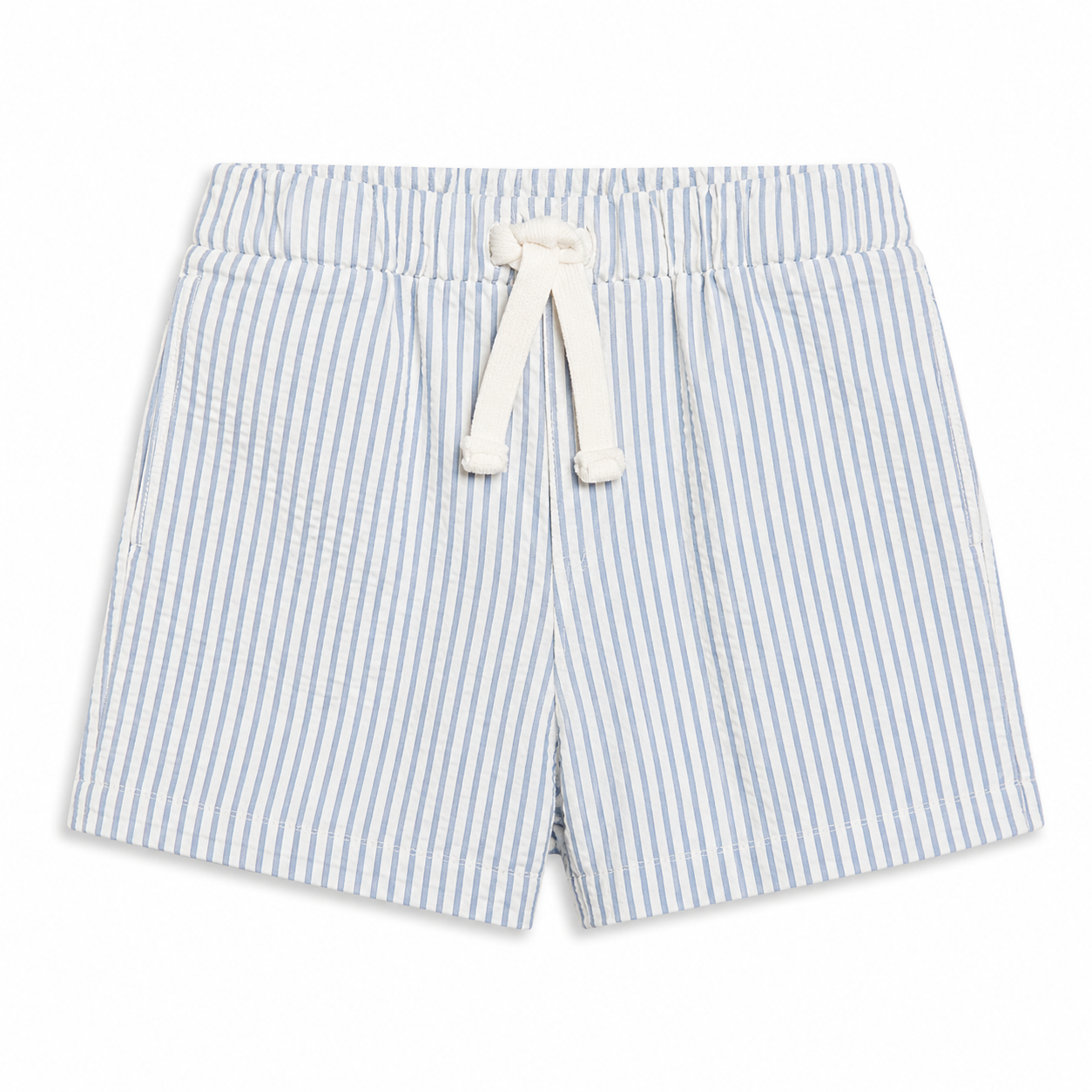 Nixie Seersucker Kids Shorts - Shore Stripe / Sea