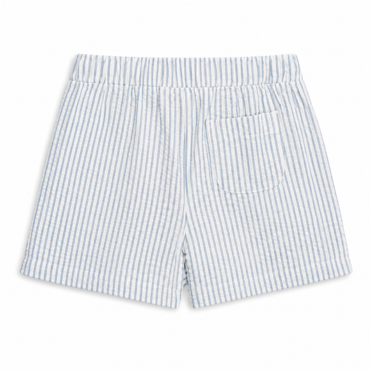 Nixie Seersucker Kids Shorts - Shore Stripe / Sea