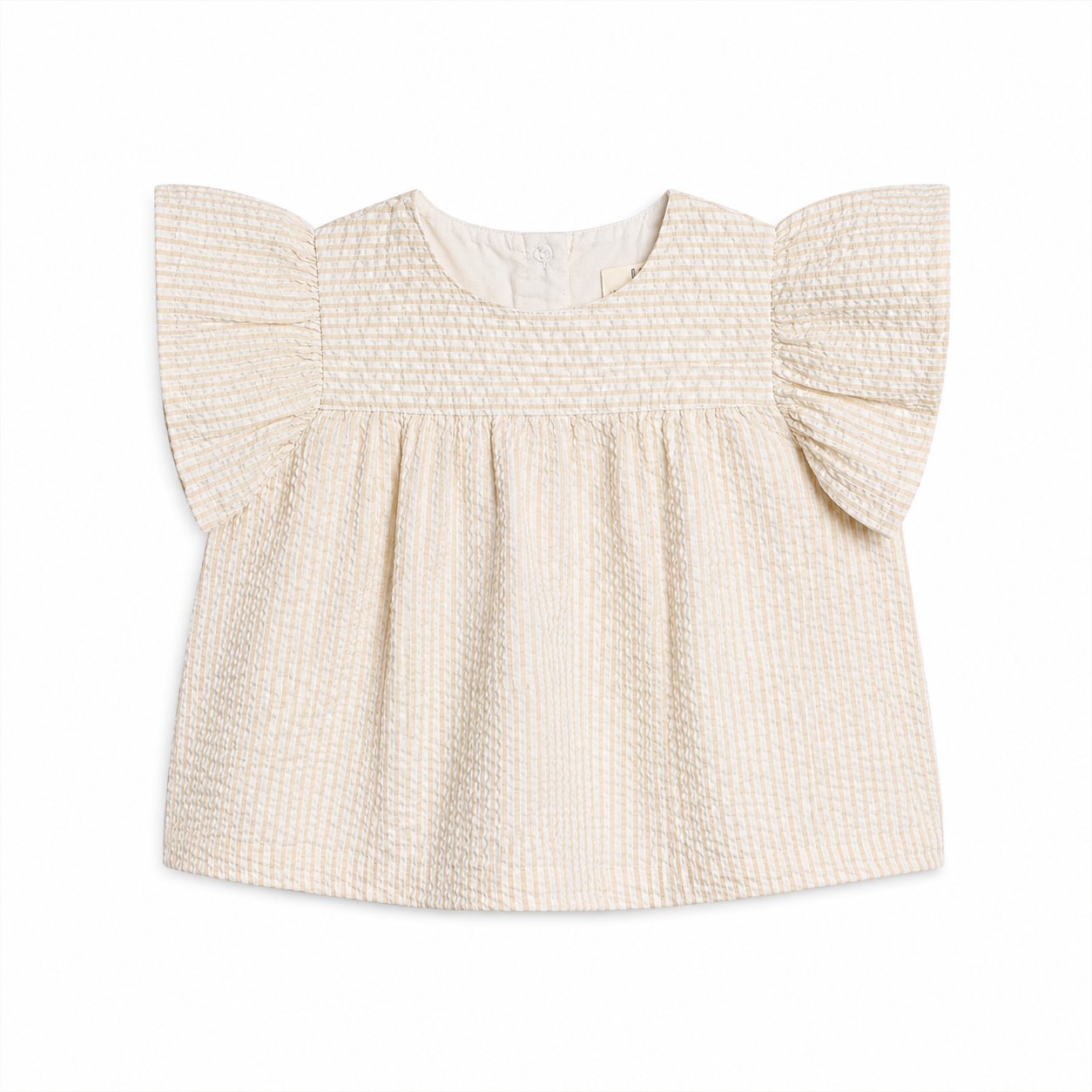 Viv Seersucker Ruffle Baby & Kids Top - Dune Stripe
