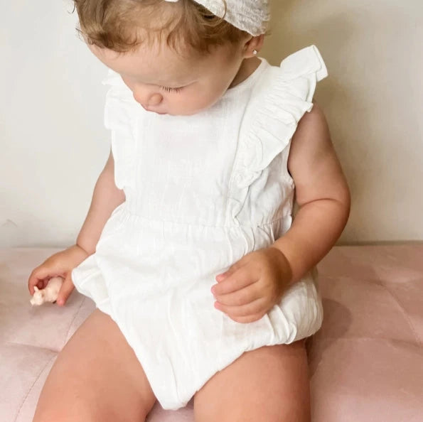 White Organic Cotton Baby Charlotte Bloomer