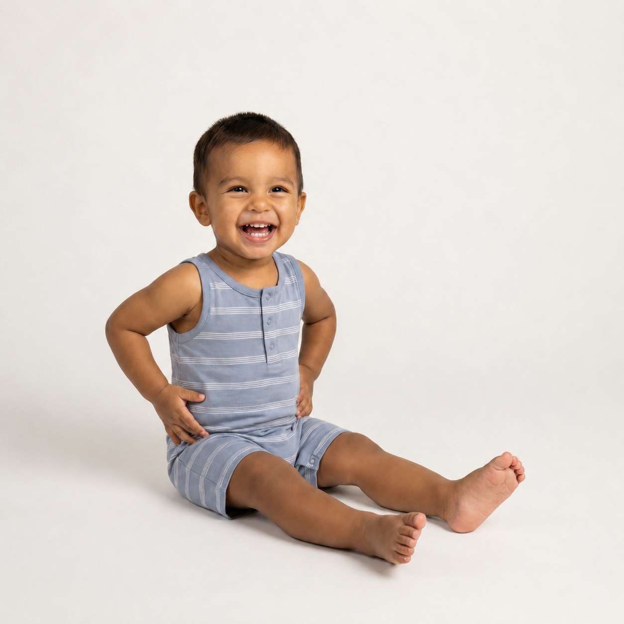 Drew Stripe Baby Nile Romper