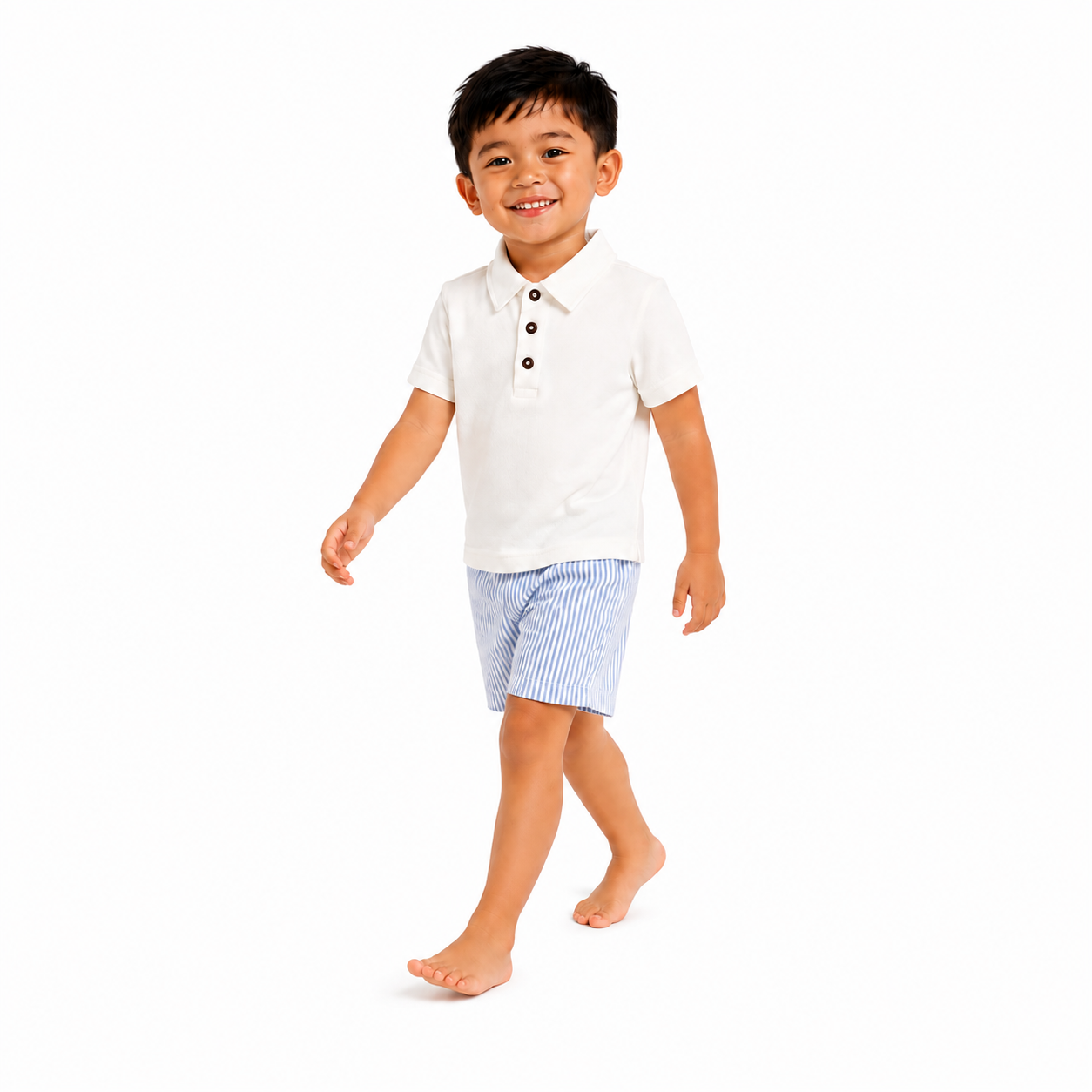 Ben Short Sleeve Kids Polo - Coconut