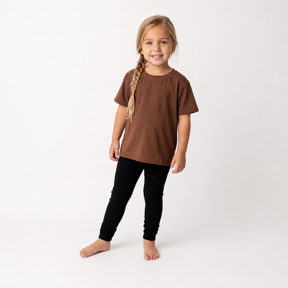 Midnight Ribbed Bamboo Baby Legging