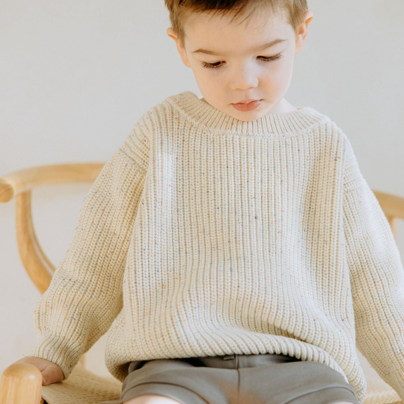 Vanilla Confetti Kids Chunky Knit Sweater