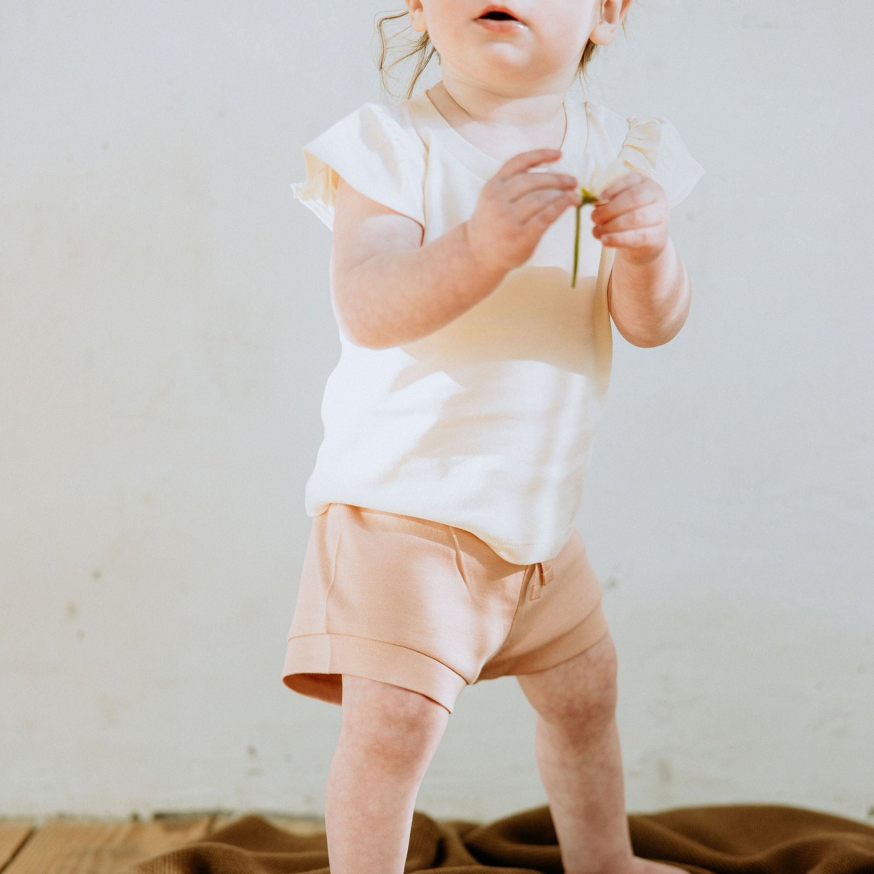 'Ivory' Pearl Petal Sleeve Tee