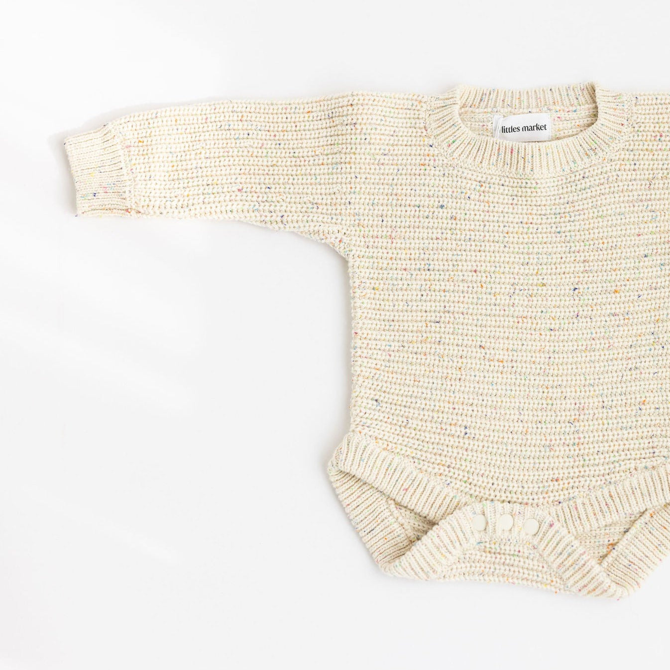 Vanilla Confetti Long Sleeve Chunky Knit Baby Bodysuit