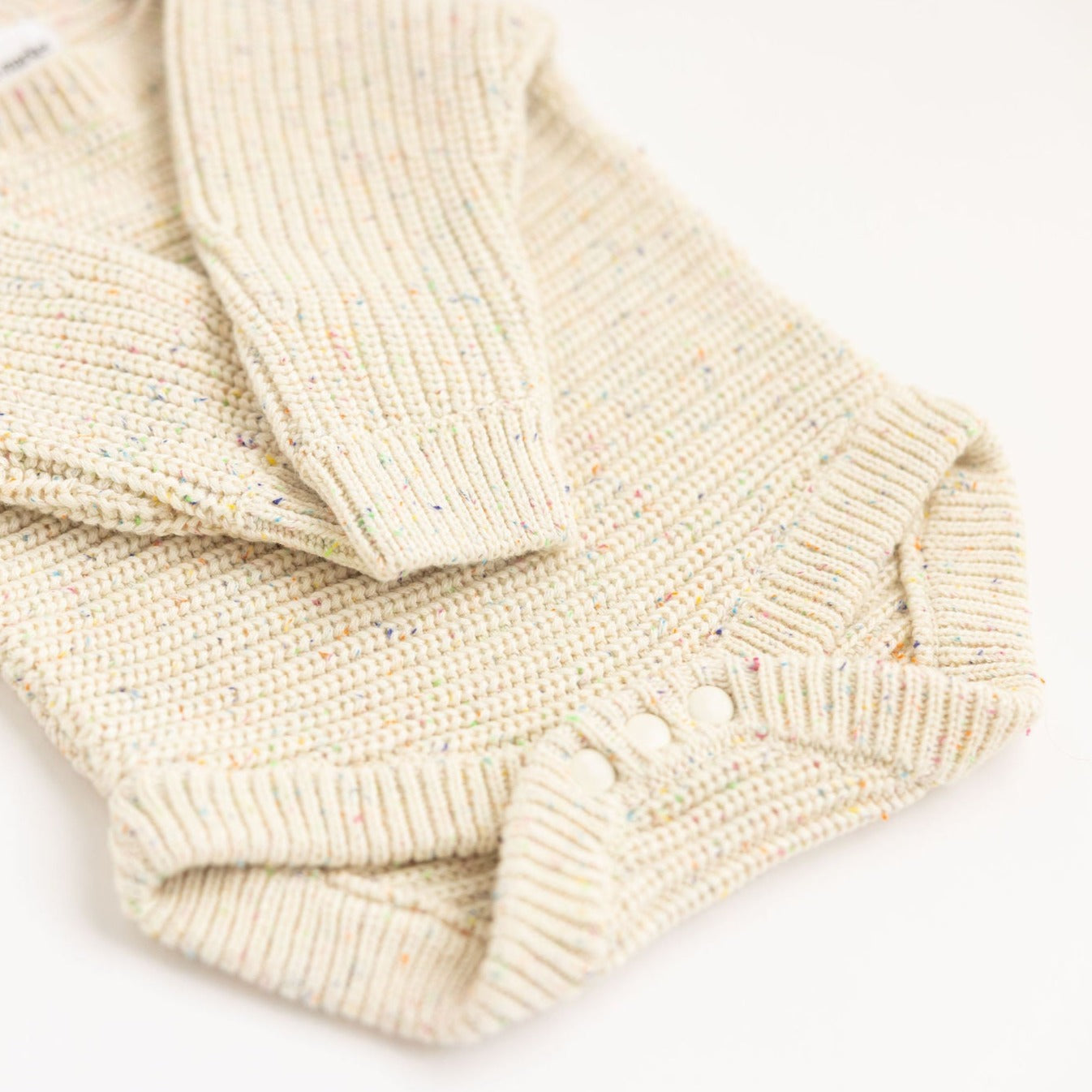 Vanilla Confetti Long Sleeve Chunky Knit Baby Bodysuit
