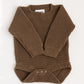 'Chocolate' Long Sleeve Chunky Knit Bodysuit - Preloved