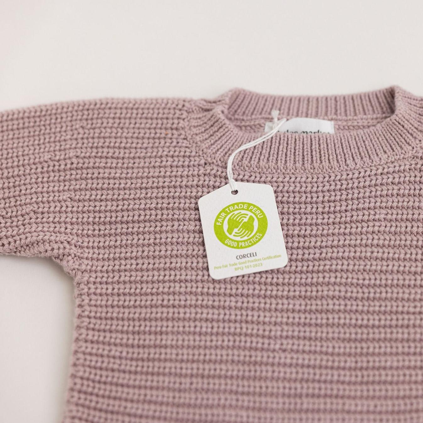 Mauve Desert Long Sleeve Chunky Knit Baby Bodysuit - Preloved