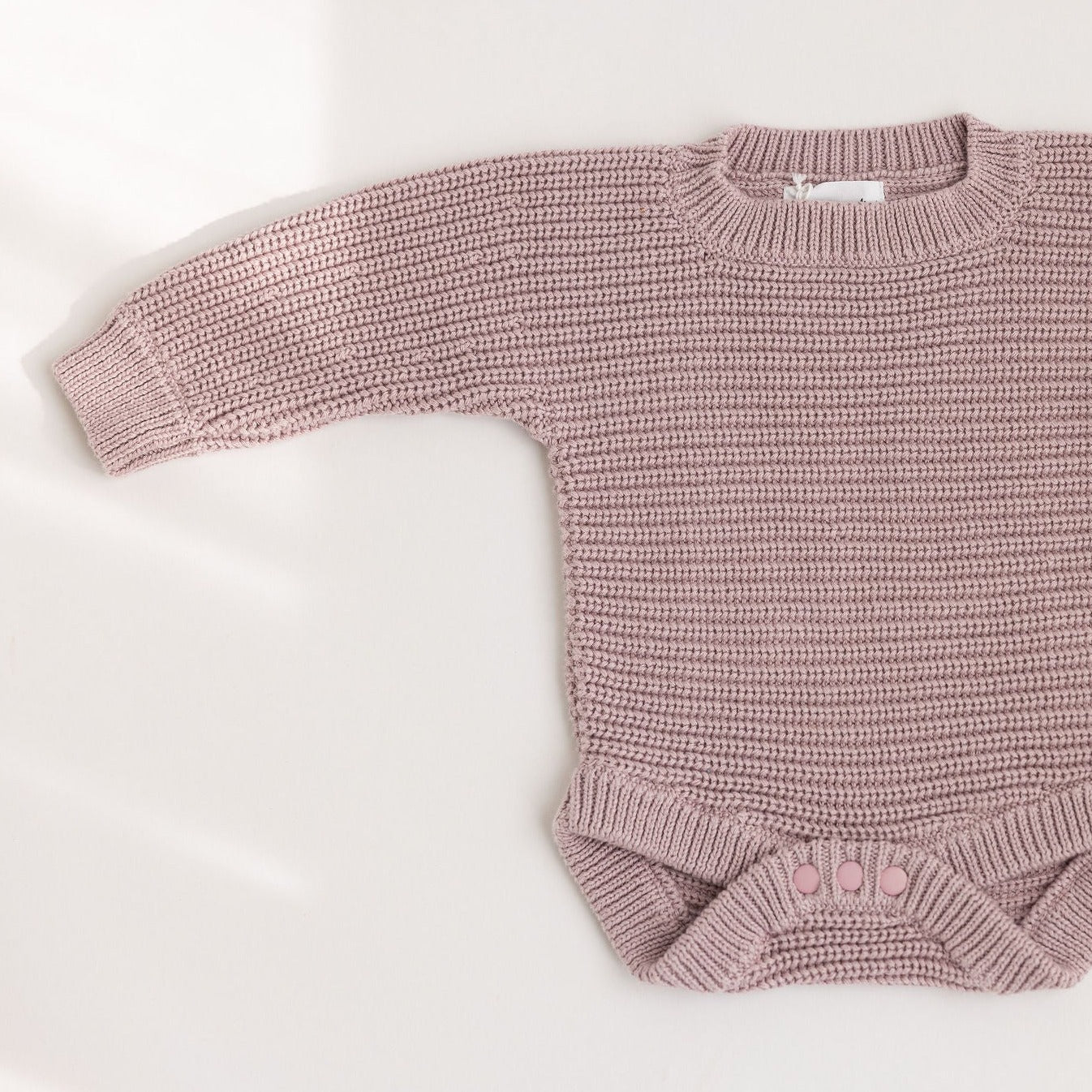 'Mauve Desert' Long Sleeve Chunky Knit Bodysuit - Preloved