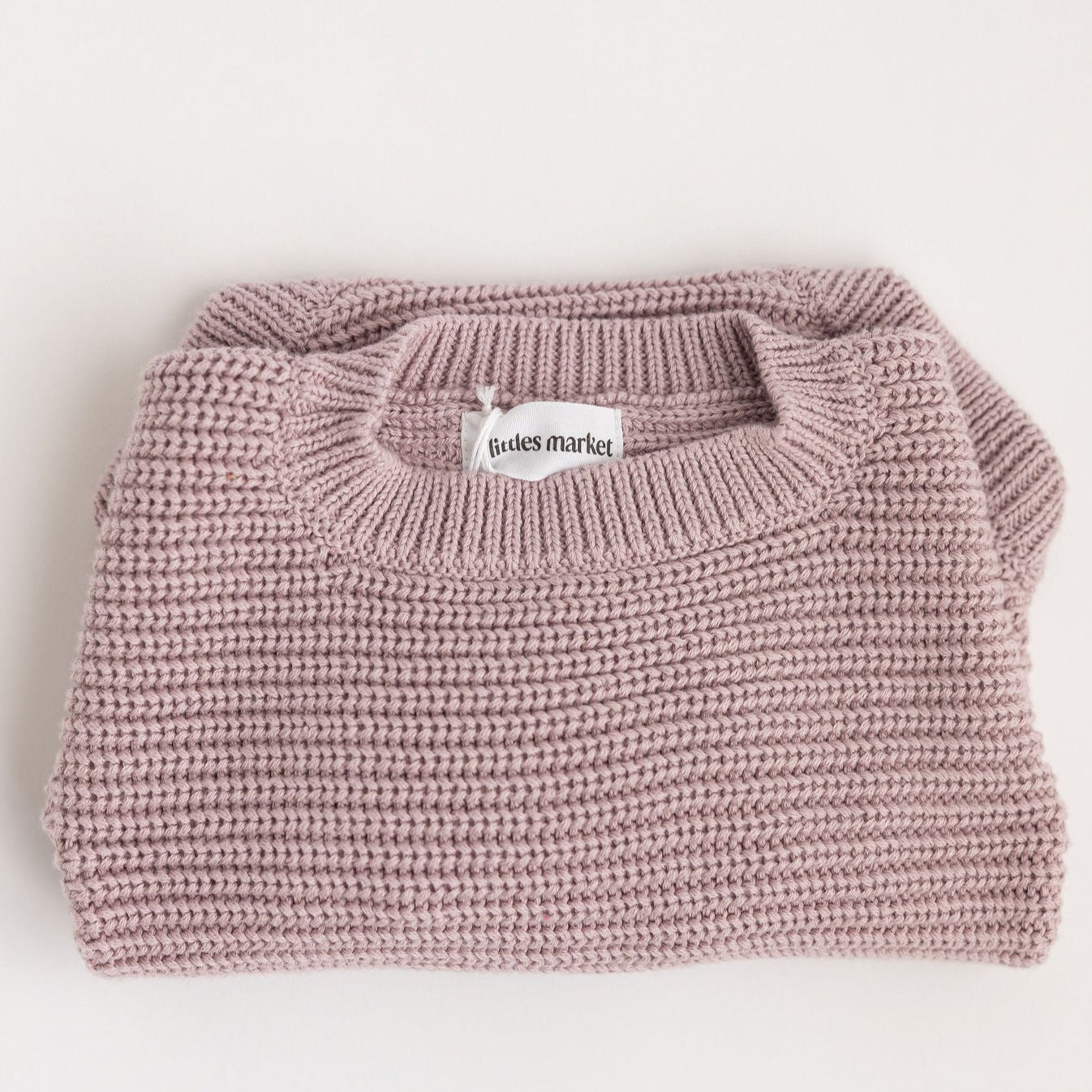 Mauve Desert Long Sleeve Chunky Knit Baby Bodysuit - Preloved