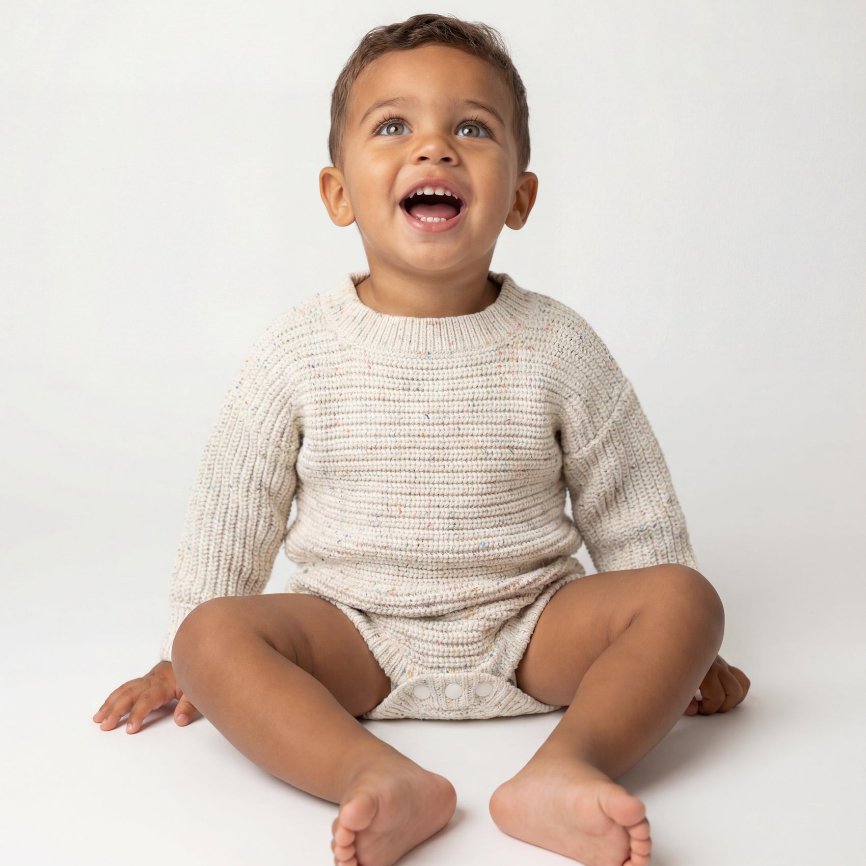 'Vanilla Confetti' Long Sleeve Chunky Knit Bodysuit