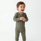 Moss Ribbed Bamboo Baby Zip Romper