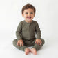 Moss Ribbed Bamboo Baby Zip Romper